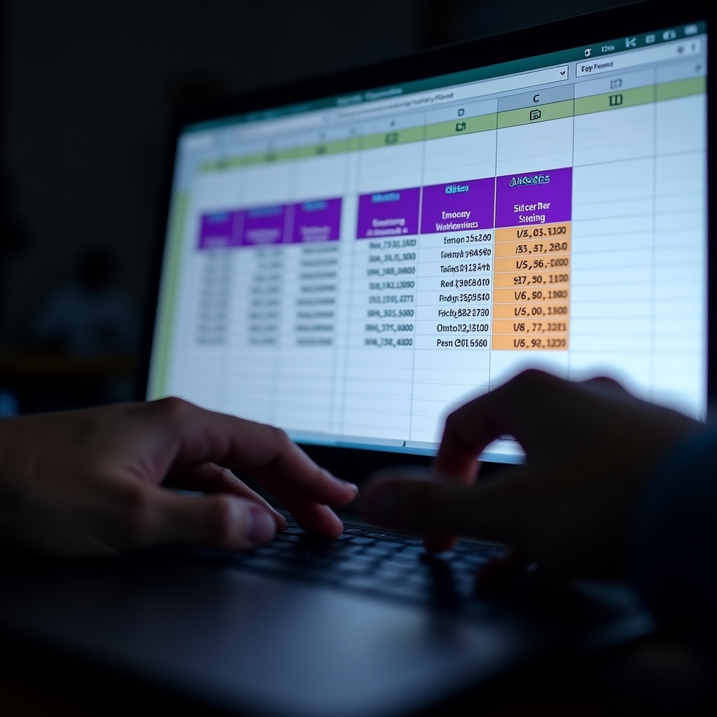 Ecran cu formule Excel aplicate pe date exportate din POS, cu grafice de marjă