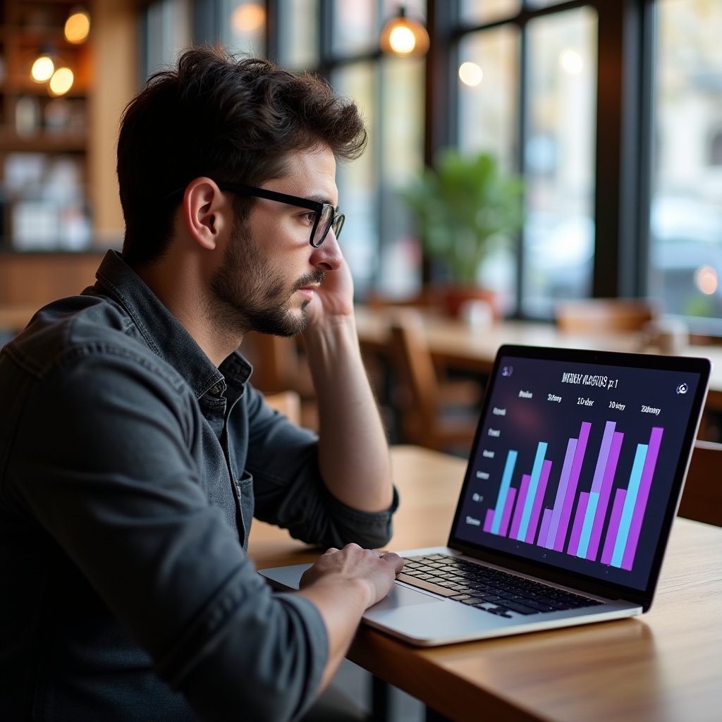 Manager restaurant studiind graficul de program al angajaților pe un laptop